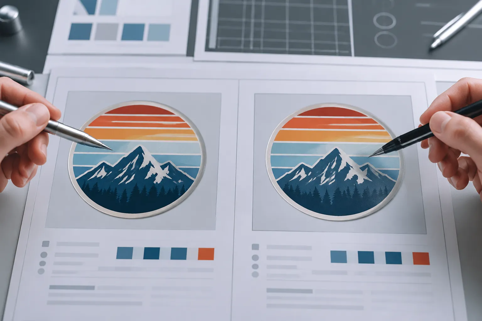 Close comparison of earlier and current source records for a sticker asset