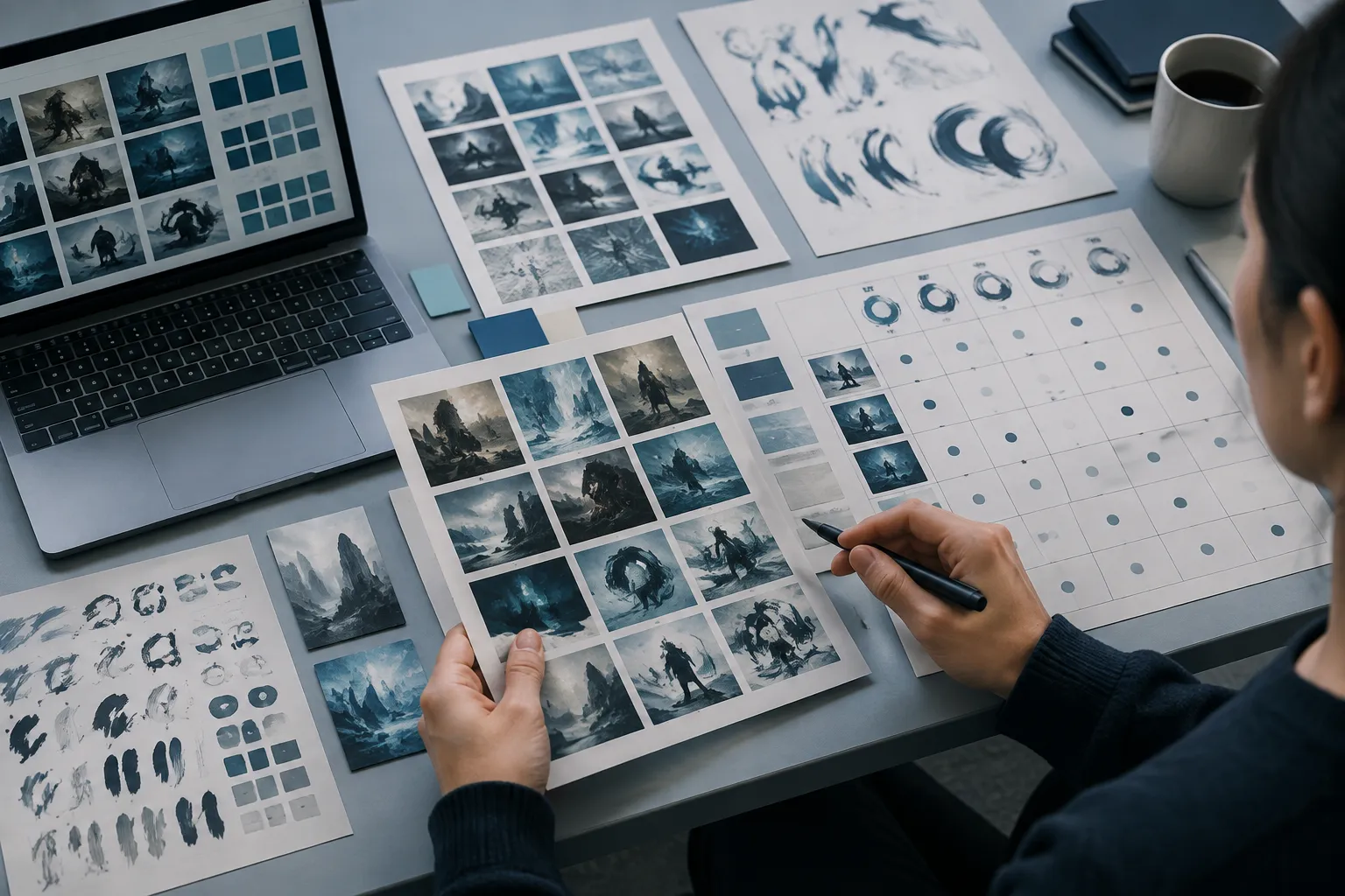Mixed-source artwork pack review table with separate asset records