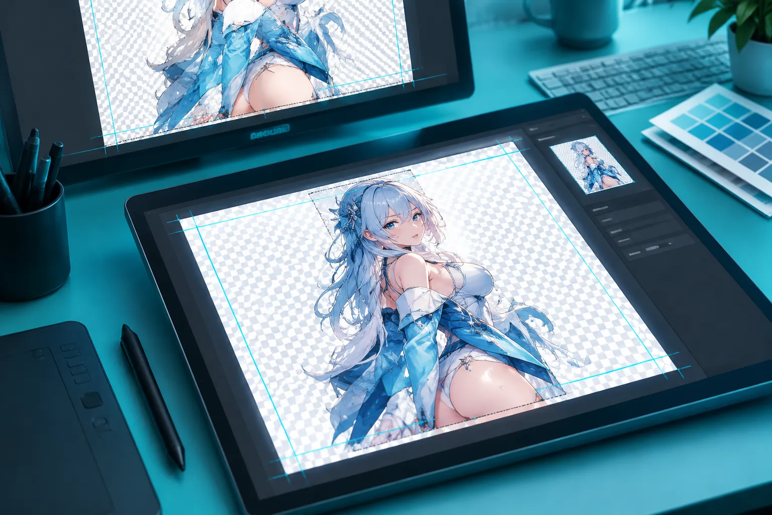 An export and production review showing transparency, edges, resolution, and format checks